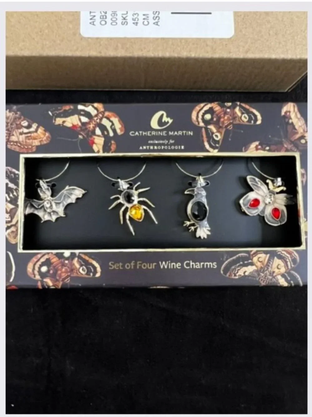 Catherine Martin Midnight Creatures Wine Charms from Anthropologie - NWT